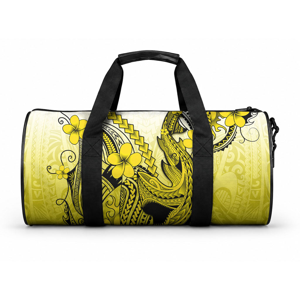 Hawaii Duffle Bag Polynesian Shark Tattoo With Plumeria Yellow Gradient LT14 One size Yellow - Polynesian Pride