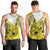 Hawaii Men Tank Top Polynesian Shark Tattoo With Plumeria Yellow Gradient LT14 - Polynesian Pride