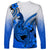 Hawaii Long Sleeve Shirt Polynesian Shark Tattoo With Plumeria Blue Gradient LT14 - Polynesian Pride