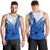 Hawaii Men Tank Top Polynesian Shark Tattoo With Plumeria Blue Gradient LT14 - Polynesian Pride