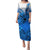 Hawaii Puletasi Polynesian Shark Tattoo With Plumeria Blue Gradient LT14 Long Dress Blue - Polynesian Pride