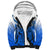 Hawaii Sherpa Hoodie Polynesian Shark Tattoo With Plumeria Blue Gradient LT14 Unisex Blue - Polynesian Pride