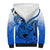 Hawaii Sherpa Hoodie Polynesian Shark Tattoo With Plumeria Blue Gradient LT14 - Polynesian Pride