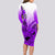 Hawaii Long Sleeve Bodycon Dress Polynesian Shark Tattoo With Plumeria Purple Gradient LT14 - Polynesian Pride