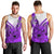 Hawaii Men Tank Top Polynesian Shark Tattoo With Plumeria Purple Gradient LT14 - Polynesian Pride