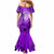 Hawaii Mermaid Dress Polynesian Shark Tattoo With Plumeria Purple Gradient LT14 - Polynesian Pride