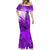 Hawaii Mermaid Dress Polynesian Shark Tattoo With Plumeria Purple Gradient LT14 - Polynesian Pride