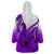 Hawaii Wearable Blanket Hoodie Polynesian Shark Tattoo With Plumeria Purple Gradient LT14 - Polynesian Pride