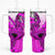 Hawaii Tumbler With Handle Polynesian Shark Tattoo With Plumeria Pink Gradient