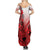 Hawaii Summer Maxi Dress Polynesian Shark Tattoo With Plumeria Red Gradient LT14 - Polynesian Pride