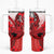 Hawaii Tumbler With Handle Polynesian Shark Tattoo With Plumeria Red Gradient