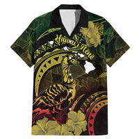 Personalised Hawaii Nene Goose Family Matching Mermaid Dress and Hawaiian Shirt Hawaiian Map Hibiscus Polynesian Art - Reggae Gradient