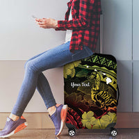 Personalised Hawaii Nene Goose Luggage Cover Hawaiian Map Hibiscus Polynesian Art - Reggae Gradient