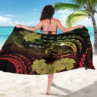 Personalised Hawaii Nene Goose Sarong Hawaiian Map Hibiscus Polynesian Art - Reggae Gradient