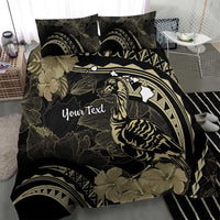 Personalised Hawaii Nene Goose Bedding Set Hawaiian Map Hibiscus Polynesian Art - Beige