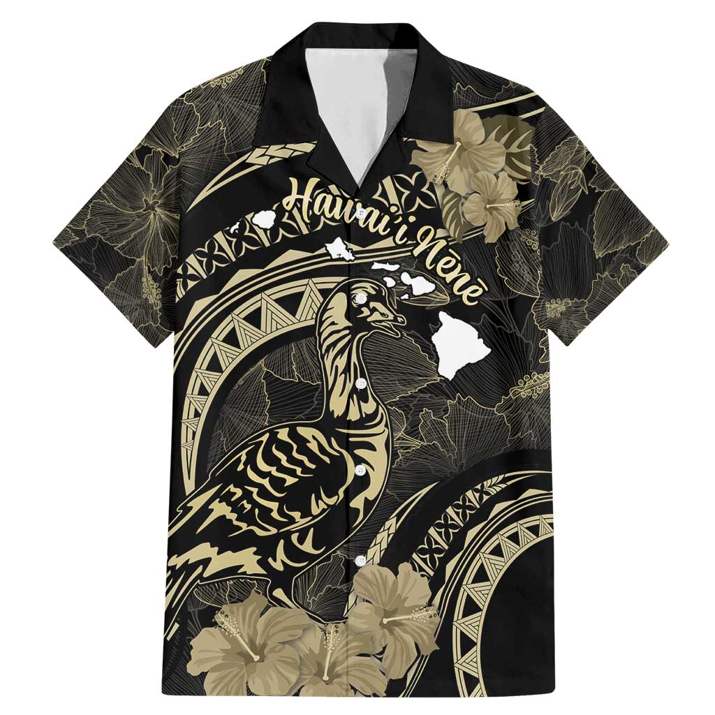 Personalised Hawaii Nene Goose Family Matching Mermaid Dress and Hawaiian Shirt Hawaiian Map Hibiscus Polynesian Art - Beige