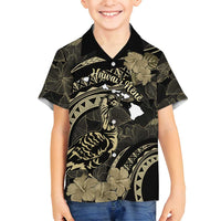 Personalised Hawaii Nene Goose Family Matching Off Shoulder Maxi Dress and Hawaiian Shirt Hawaiian Map Hibiscus Polynesian Art - Beige