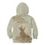 Personalised Hawaii Monk Seal Kid Hoodie Polynesian Tattoo With Tropical Flowers - Beige Pastel