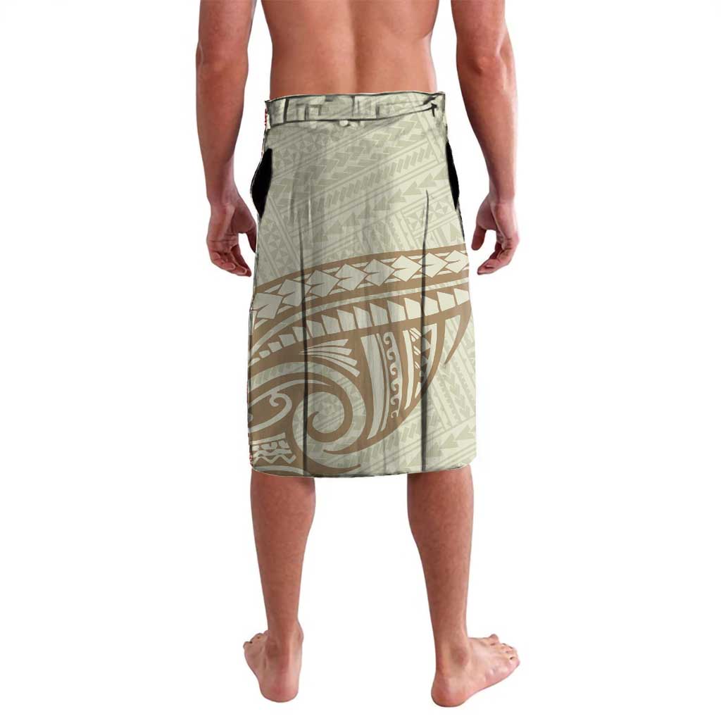 Personalised Hawaii Monk Seal Lavalava Polynesian Tattoo With Tropical Flowers - Beige Pastel LT14 - Polynesian Pride