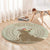 Personalised Hawaii Monk Seal Round Carpet Polynesian Tattoo With Tropical Flowers - Beige Pastel