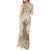 Personalised Hawaii Monk Seal Tank Maxi Dress Polynesian Tattoo With Tropical Flowers - Beige Pastel