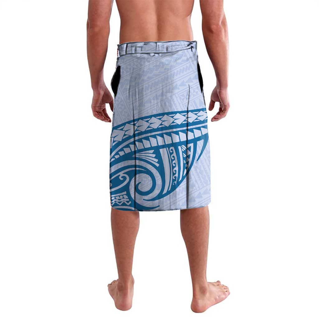 Personalised Hawaii Monk Seal Lavalava Polynesian Tattoo With Tropical Flowers - Blue Pastel LT14 - Polynesian Pride