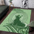 Personalised Hawaii Monk Seal Area Rug Polynesian Tattoo With Tropical Flowers - Green Pastel