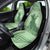 Personalised Hawaii Monk Seal Car Seat Cover Polynesian Tattoo With Tropical Flowers - Green Pastel