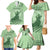 Personalised Hawaii Monk Seal Family Matching Mermaid Dress and Hawaiian Shirt Polynesian Tattoo With Tropical Flowers - Green Pastel