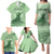 Personalised Hawaii Monk Seal Family Matching Puletasi and Hawaiian Shirt Polynesian Tattoo With Tropical Flowers - Green Pastel