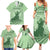 Personalised Hawaii Monk Seal Family Matching Summer Maxi Dress and Hawaiian Shirt Polynesian Tattoo With Tropical Flowers - Green Pastel