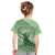 Personalised Hawaii Monk Seal Kid T Shirt Polynesian Tattoo With Tropical Flowers - Green Pastel