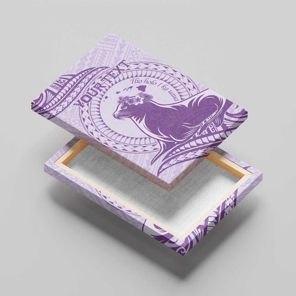 Personalised Hawaii Monk Seal Canvas Wall Art Polynesian Tattoo With Tropical Flowers - Purple Pastel LT14 - Polynesian Pride