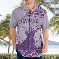 Personalised Hawaii Monk Seal Hawaiian Shirt Polynesian Tattoo With Tropical Flowers - Purple Pastel LT14 - Polynesian Pride