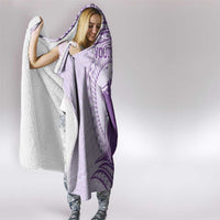 Personalised Hawaii Monk Seal Hooded Blanket Polynesian Tattoo With Tropical Flowers - Purple Pastel LT14 - Polynesian Pride