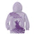 Personalised Hawaii Monk Seal Kid Hoodie Polynesian Tattoo With Tropical Flowers - Purple Pastel