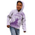 Personalised Hawaii Monk Seal Kid Hoodie Polynesian Tattoo With Tropical Flowers - Purple Pastel