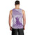 Personalised Hawaii Monk Seal Men Tank Top Polynesian Tattoo With Tropical Flowers - Purple Pastel