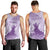 Personalised Hawaii Monk Seal Men Tank Top Polynesian Tattoo With Tropical Flowers - Purple Pastel