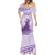 Personalised Hawaii Monk Seal Mermaid Dress Polynesian Tattoo With Tropical Flowers - Purple Pastel