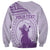 Personalised Hawaii Monk Seal Sweatshirt Polynesian Tattoo With Tropical Flowers - Purple Pastel