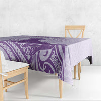 Personalised Hawaii Monk Seal Tablecloth Polynesian Tattoo With Tropical Flowers - Purple Pastel LT14 - Polynesian Pride