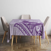 Personalised Hawaii Monk Seal Tablecloth Polynesian Tattoo With Tropical Flowers - Purple Pastel LT14 - Polynesian Pride