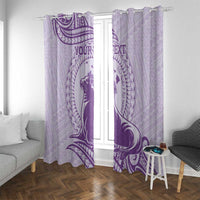 Personalised Hawaii Monk Seal Window Curtain Polynesian Tattoo With Tropical Flowers - Purple Pastel LT14 With Grommets Purple - Polynesian Pride