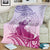 Personalised Hawaii Monk Seal Blanket Polynesian Tattoo With Tropical Flowers - Purple Gradient