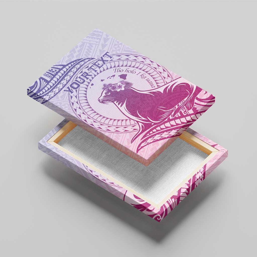 Personalised Hawaii Monk Seal Canvas Wall Art Polynesian Tattoo With Tropical Flowers - Purple Gradient LT14 - Polynesian Pride