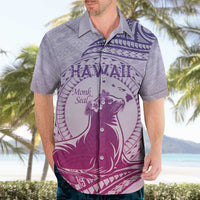 Personalised Hawaii Monk Seal Hawaiian Shirt Polynesian Tattoo With Tropical Flowers - Purple Gradient LT14 - Polynesian Pride