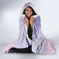 Personalised Hawaii Monk Seal Hooded Blanket Polynesian Tattoo With Tropical Flowers - Purple Gradient LT14 - Polynesian Pride