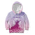 Personalised Hawaii Monk Seal Kid Hoodie Polynesian Tattoo With Tropical Flowers - Purple Gradient