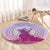 Personalised Hawaii Monk Seal Round Carpet Polynesian Tattoo With Tropical Flowers - Purple Gradient